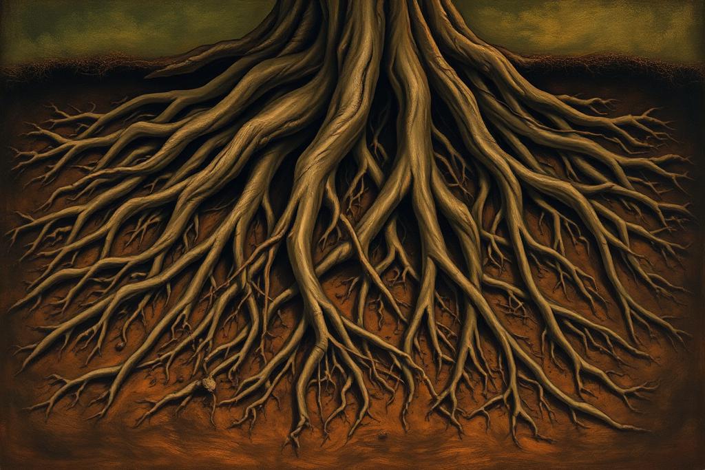 Day 195: Rooted in His Love: The Unseen Foundation — Still Walking devotional artwork