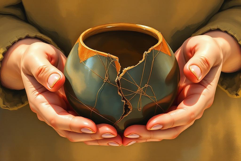 Day 196: God’s Tender Touch: The Art of Slow Mending — Still Walking devotional artwork