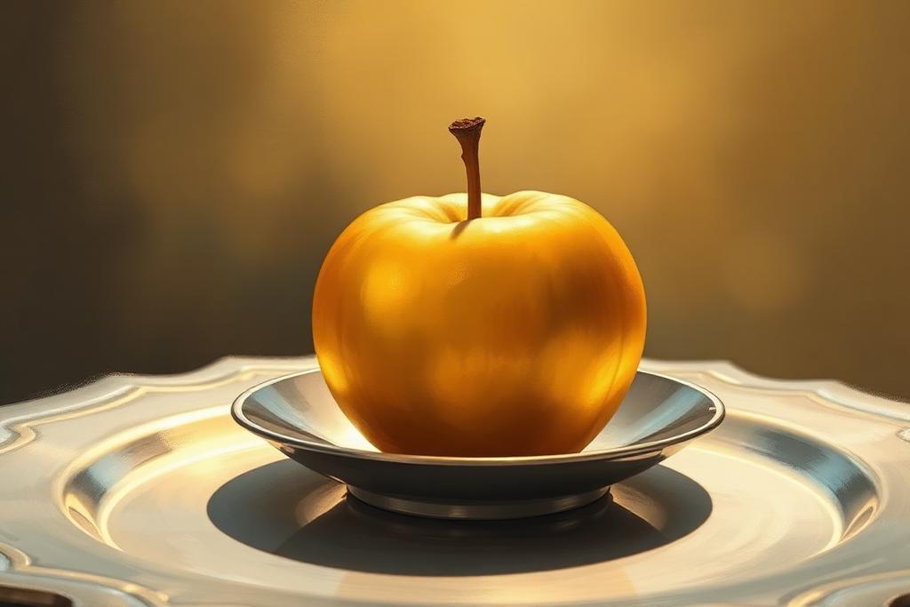 Day 258: Golden Apples: The Art of Speaking Life — Still Walking devotional artwork